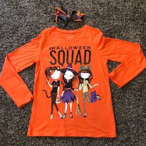 🎃 Halloween Tee With Bow to Match 👻 sz 7-8
